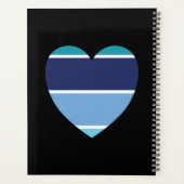 Blauw gestreept hart planner (Achterkant)