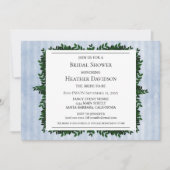 Blauw  gestreept Vrijgezellenfeest Kaart (Voorkant)