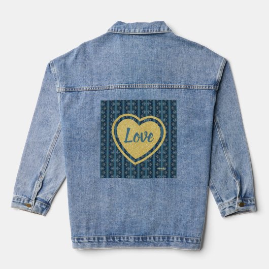 Blauw gestreepte denim jas van Dichteres Adiela Ak Jacket (Achterkant)