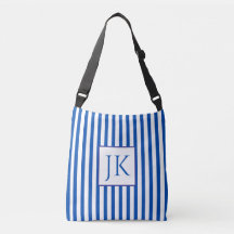 Blauw gestreepte gepersonaliseerde initiaal