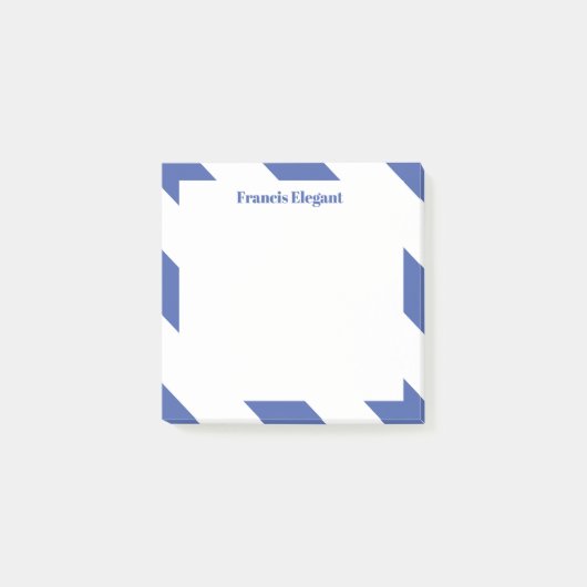 Blauw gestreepte gepersonaliseerde post het merkt  post-it® notes (Voorkant)