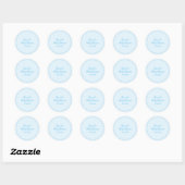 Blauw gestreepte moderne feest sticker label (Vel)