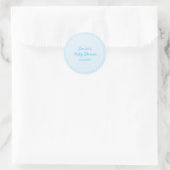 Blauw gestreepte moderne feest sticker label (Tas)