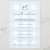 Blauw Gestreepte Schommelpaard Raad Het Spel (Voorkant)