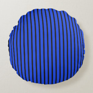 Blauw gestreepte textuur rond kussen