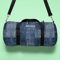 Blauw getextureerd denim stof patroon gepersonalis
