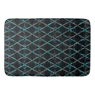 Blauw getextureerd ruitpatroon badmat