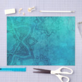 Blauw getextureerde Lotus Tissuepapier (Craft)