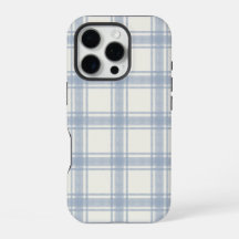 Blauw getextureerde preppy plaid telefoonhoesje