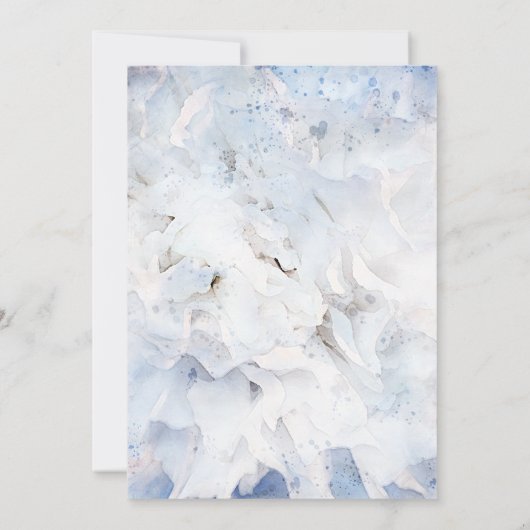 Blauw getinte Anjer Bloem 4 juli bruiloft Kaart (Achterkant)