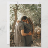 Blauw getrokken blad krans monogram kunst bruiloft kaart (Achterkant)