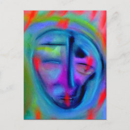 Blauw gevoel briefkaart