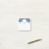 Blauw gezicht kat post-it® notes (Op bureau)
