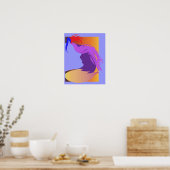 Blauw gezicht poster (Keuken)