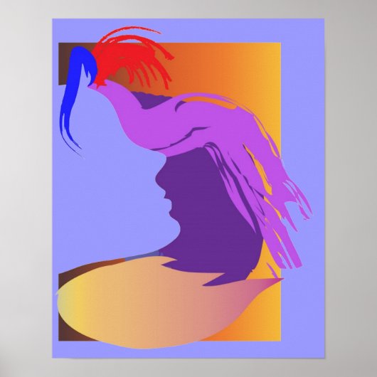 Blauw gezicht poster (Voorkant)