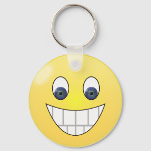 Blauw gezicht sleutelhanger