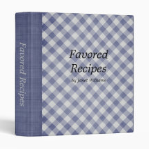Blauw Gingham 1" Op maat gemaakte binder