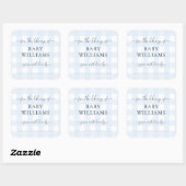 Blauw Gingham Boekenlegger Sticker (Vel)