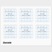 Blauw Gingham Boekenlegger Sticker (Vel)