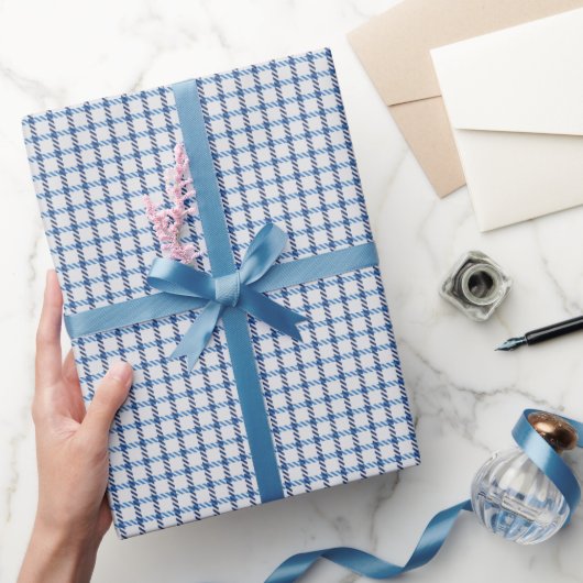 Blauw Gingham Cadeaupapier (Geschenken)