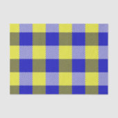 Blauw Gingham Check ontwerp Tissuepapier (Voorkant)