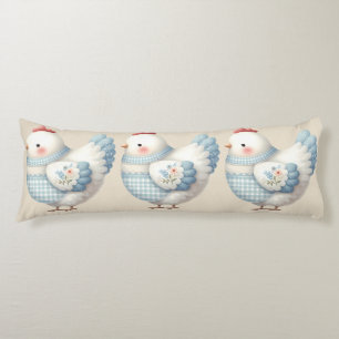 Blauw Gingham Cottage Kip Lichaamskussen