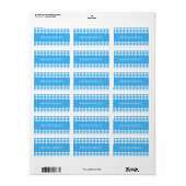 Blauw Gingham geruit design keukenlabel Etiket (Full Sheet)