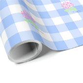 Blauw Gingham-inpakpapier Cadeaupapier (Rol Hoek)