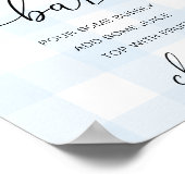 Blauw Gingham Mimosa Bar Bord Poster (Hoek)