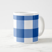 Blauw gingham patroon extra grote beker (Voorkant rechts)