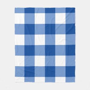 Blauw gingham patroon fleece deken