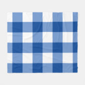 Blauw gingham patroon fleece deken (Voorkant (Horizontaal))