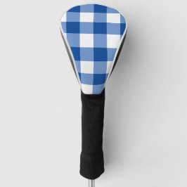 Blauw gingham patroon golfheadcover