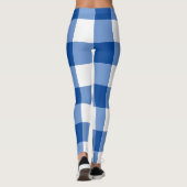 Blauw gingham patroon leggings (Achterkant)