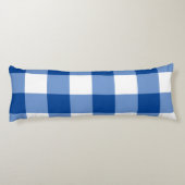 Blauw gingham patroon lichaamskussen (Achterkant)