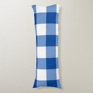 Blauw gingham patroon lichaamskussen