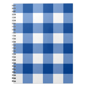 Blauw gingham patroon notitieboek