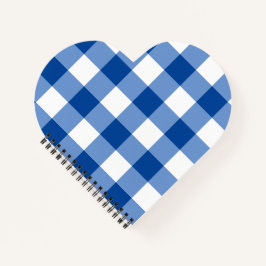 Blauw gingham patroon notitieboek