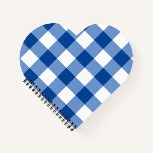 Blauw gingham patroon notitieboek