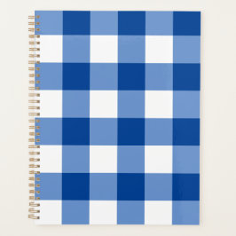 Blauw gingham patroon planner
