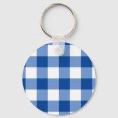 Blauw gingham patroon sleutelhanger (Achterkant)