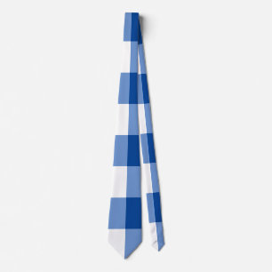 Blauw gingham patroon stropdas