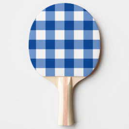 Blauw gingham patroon tafeltennisbatje