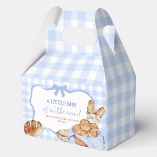 Blauw Gingham Plaid Broodje in de oven Favor Bedankdoosjes