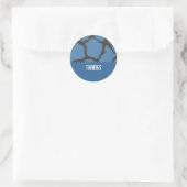 Blauw Giraffe Vachtpatroon Ronde Sticker (Tas)