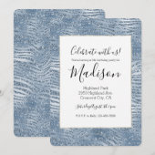 Blauw Glam Glitter Zebra Print Kaart (Voorkant / Achterkant)