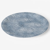 Blauw Glam Glitter Zebra Print Papieren Bordje (Gekanteld)