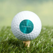 Blauw glanzend faux metal monogram golfballen (Insitu Shirt)