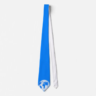 Blauw glanzend Wereldbol Stropdas