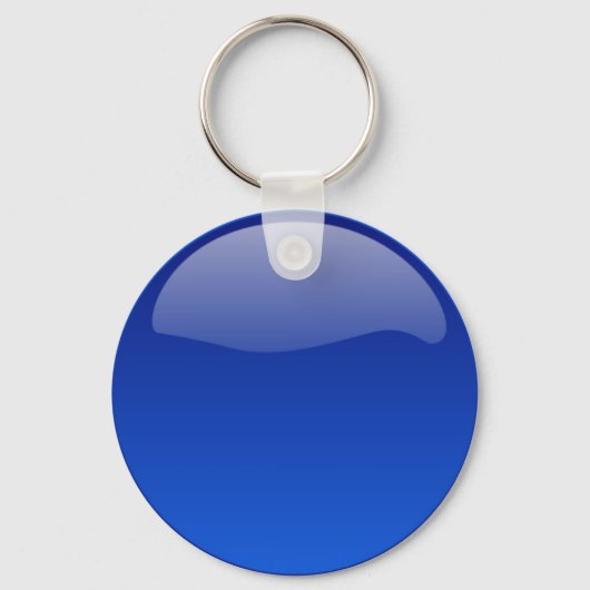 Blauw Glanzende Knop Sleutelhanger (Voorkant)